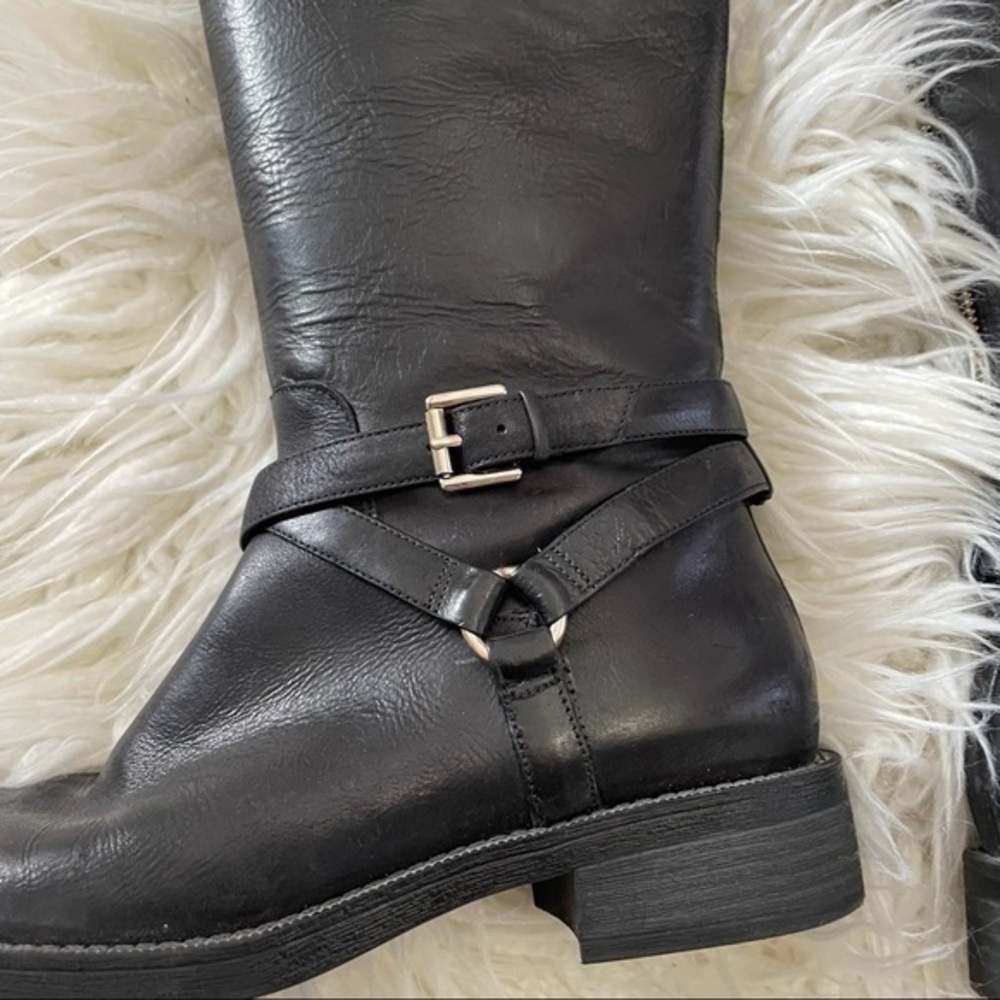 Enzo Angiolini black leather tall boots size 8 - Picture 2 of 11